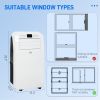 HOMCOM 12000 BTU Portable Air Conditioner for Rooms Up to 550 Sq. Ft., 3-in-1 AC Unit with Dehumidifier, Cooling Fan, Remote, 24H Timer On/Off, Window