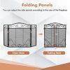 3-Panel Freestanding Fireplace Screen Folded Fire Doors