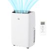 HOMCOM 12,000 BTU Portable Air Conditioner for Rooms Up to 549 Sq. Ft., 5-in-1 AC Unit Dehumidifier Fan Auto Sleep with Remote, 24H Timer On/Off, Wind